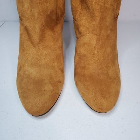 Athena Alexander Tan Slouch Faux Suede Hidden Wedge Fashion Boots 11 - Picture 5 of 10